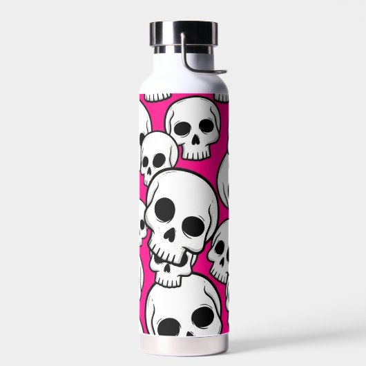 Pink Skull Pattern Insulated Bottle ウォーターボトル (左面)