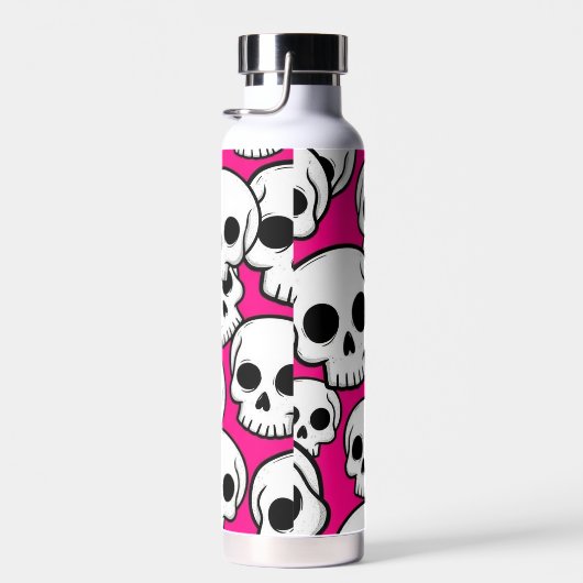Pink Skull Pattern Insulated Bottle ウォーターボトル (右面)