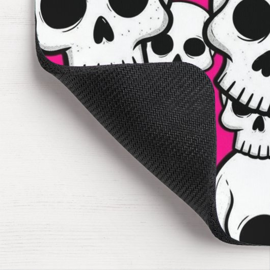 Pink Skull Pattern Mousepad マウスパッド (コーナー)