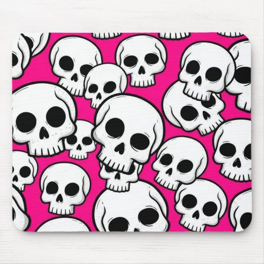 Pink Skull Pattern Mousepad マウスパッド (正面)