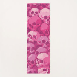 Pink Skull Pattern Pop Art Illustration ヨガマット
