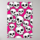 Pink Skull Pattern Poster ポスター (正面)