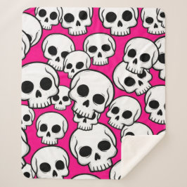 Pink Skull Pattern Sherpa Blanket シェルパブランケット