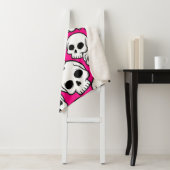 Pink Skull Pattern Sherpa Blanket シェルパブランケット (インサイチュ)
