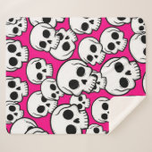 Pink Skull Pattern Sherpa Blanket シェルパブランケット (正面(横))