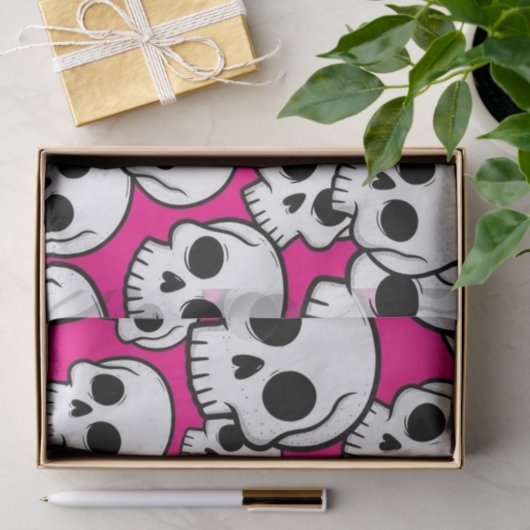Pink Skull Pattern Tissue Paper 薄葉紙 (ギフト)