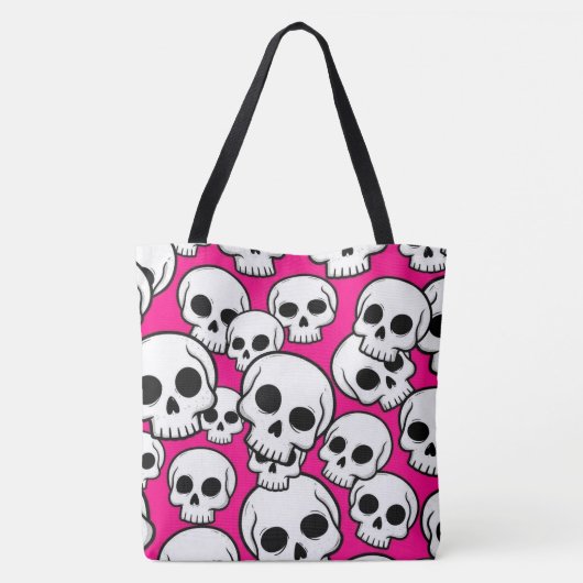 Pink Skull Pattern Tote Bag トートバッグ (裏面)