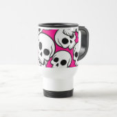 Pink Skull Pattern Travel/Commuter Mug トラベルマグ (正面右)