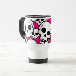 Pink Skull Pattern Travel/Commuter Mug トラベルマグ