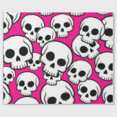 Pink Skull Pattern Wrapping Paper ラッピングペーパー (フラット)