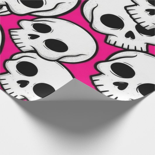 Pink Skull Pattern Wrapping Paper ラッピングペーパー (角)