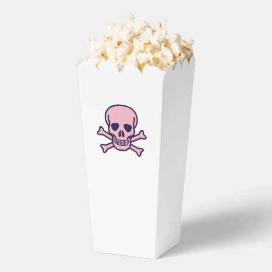 Pink Skull white popcorn boxes フェイバーボックス (はじけた状態)