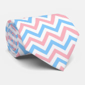Pink, Sky Blue, White Large Chevron ZigZag Pattern ネクタイ (ロール)