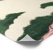 Pink Sky Clouds Japanese Woodblock Art Print ポスター (角)