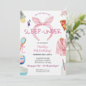 Pink Sleep Under Pajama Slumber Birthday Party 招待状 (スタンド正面)