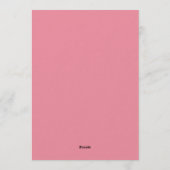 Pink Sleep Under Pajama Slumber Birthday Party 招待状 (裏面)