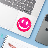 PINK SMILEY シール (ノートパソコンとiPhone)