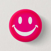PINK SMILEY 缶バッジ (正面)