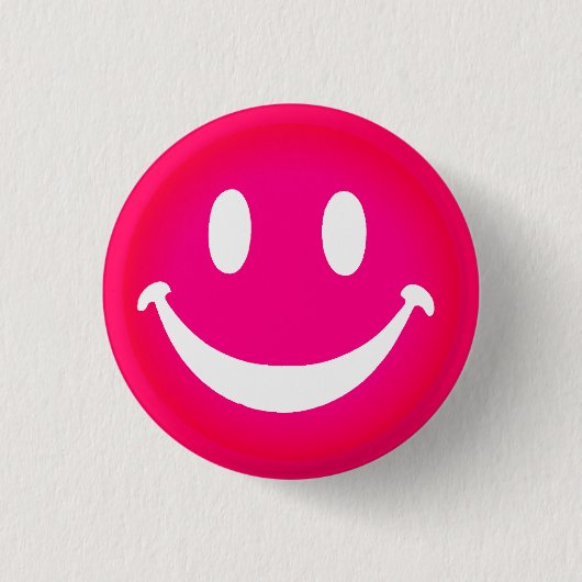 PINK SMILEY 缶バッジ (正面)