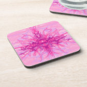 PINK SMOKE – およびモダン抽象芸術フラクタルアート –  コースター (左側)
