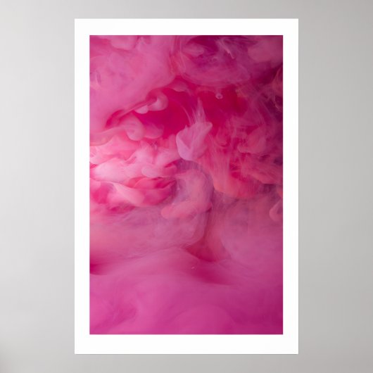 Pink Smoke Abstract Art Prints Scandi Geometric ポスター (正面)