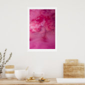 Pink Smoke Abstract Art Prints Scandi Geometric ポスター (キッチン)