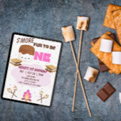 Pink, S'more Fun to be One, 1st Birthday 招待状