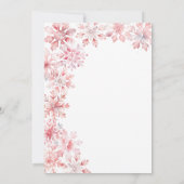 Pink Snow In Love Bridal Shower 招待状 (裏面)