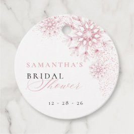 Pink Snow in Love Bridal Shower Favor Tags フェイバータグ