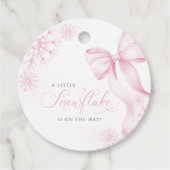 Pink Snowflake Baby Shower フェイバータグ (正面)