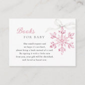 Pink Snowflake Baby Shower Books for Baby エンクロージャーカード (正面)