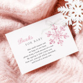 Pink Snowflake Baby Shower Books for Baby エンクロージャーカード