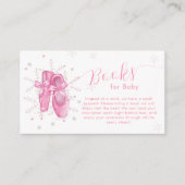 Pink Snowflake Ballerina Books For Baby Shower エンクロージャーカード (正面)