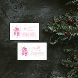 Pink Snowflake Ballerina Books For Baby Shower エンクロージャーカード