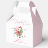 Pink Snowflake Festive Candy Girl Baby Shower  フェイバーボックス (裏面)