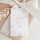 Pink Snowflake Glitter Birthday ギフトタグ