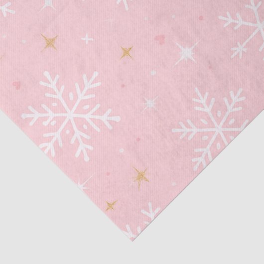 Pink Snowflake & Gold Sparkle Christmas  薄葉紙 (詳細)
