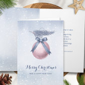 Pink Snowflake Ornament Christmas Non Photo シーズンカード