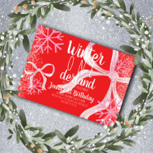 Pink Snowflake Snowy Script First Birthday Bow