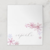 Pink Snowflake Tent Menu Card  プレイスカード (外部開封)