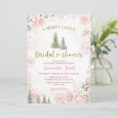 Pink Snowflake Winter A Merry Little Bridal Shower 招待状 (スタンド正面)
