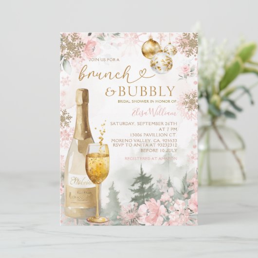 Pink Snowflakes Brunch and Bubbly Champagne  招待状 (スタンド正面)