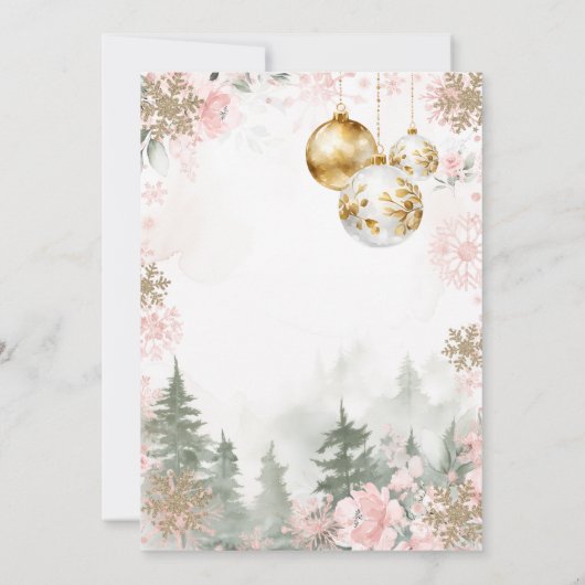 Pink Snowflakes Brunch and Bubbly Champagne  招待状 (裏面)