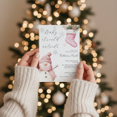 Pink Snowman “Baby It’s Cold Outside” Baby Shower 招待状
