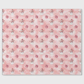 Pink Snowman Winter Decorative ラッピングペーパー (フラット)
