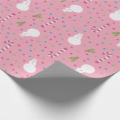 Pink Snowman Wrapping Paper  ラッピングペーパー (角)