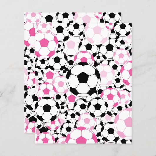 Pink Soccer Ball Pattern Scrapbook Craft Paper (正面/裏面)