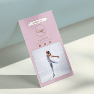 Pink Social モダン Media Instagramエレガント写真 名刺