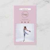 Pink Social モダン Media Instagramエレガント写真 名刺 (正面)