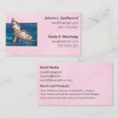Pink Social calling card-whale 名刺 (正面/裏面)